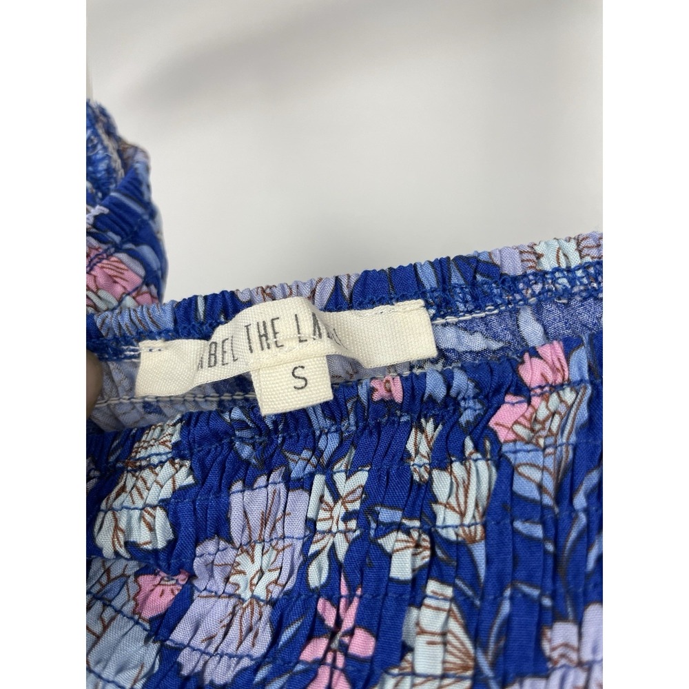 Abel The Label Womens Strapless Maxi Dress Sz S Blue Pink Floral Smocked Boho - Picture 5 of 8